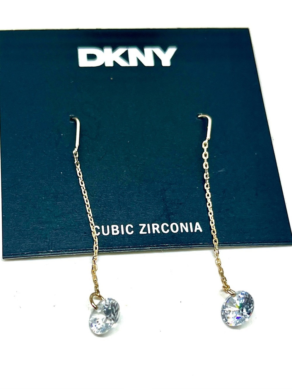 DKNY Crystal Threader Earrings NWT